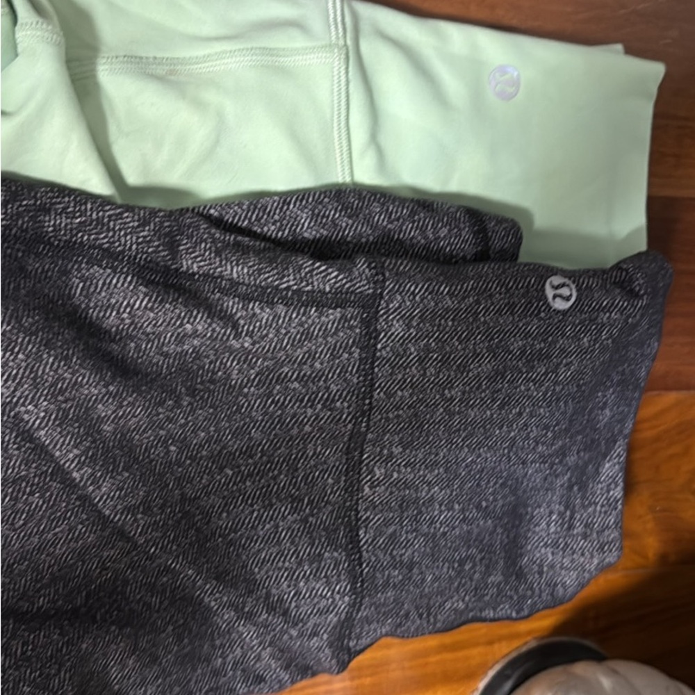 lululemon athletica Mint Green and Charcoal Leggings